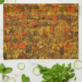 生きているサンゴの色合いを持つバーチャルな木の樹皮 キッチンタオル (折り畳み)