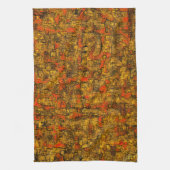 生きているサンゴの色合いを持つバーチャルな木の樹皮 キッチンタオル (縦)