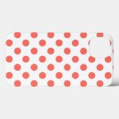 生きているサンゴ水玉模様の上の白いCase-Mate iPhone Case-Mate iPhoneケース (裏面 (横))