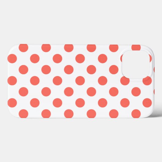 生きているサンゴ水玉模様の上の白いCase-Mate iPhone Case-Mate iPhoneケース (裏面 (横))