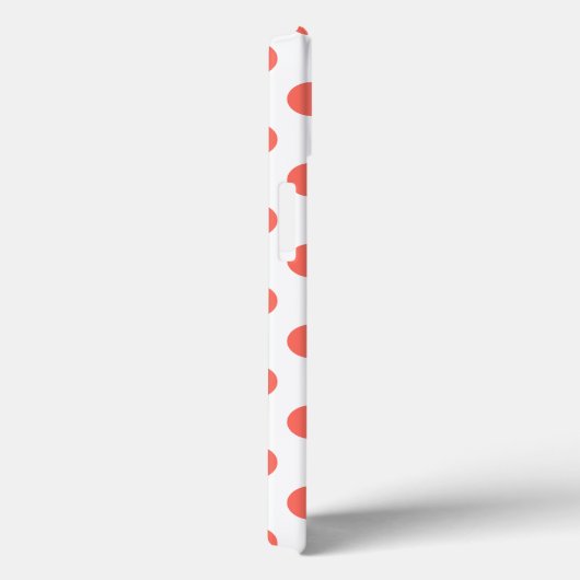 生きているサンゴ水玉模様の上の白いCase-Mate iPhone Case-Mate iPhoneケース (裏面 / 右)