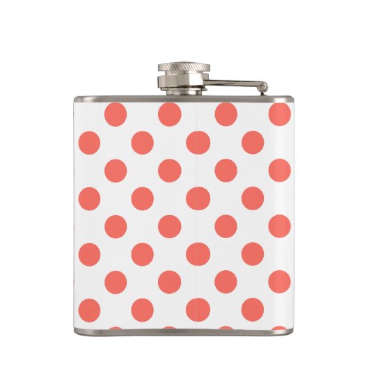 生きているサンゴ水玉模様オンホワイト フラスク (裏面)