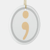 生きているセミコロンのクリスマスのオーナメントの価値を持つ生命 セラミックオーナメント (右)