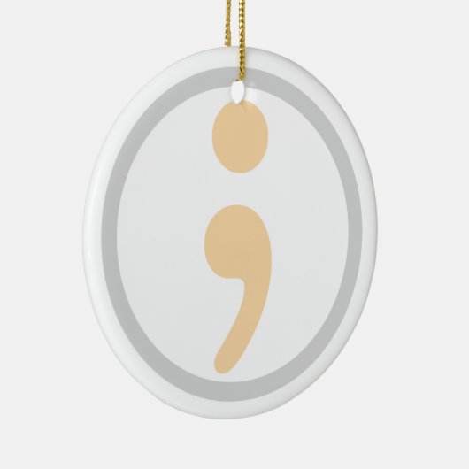 生きているセミコロンのクリスマスのオーナメントの価値を持つ生命 セラミックオーナメント (右)