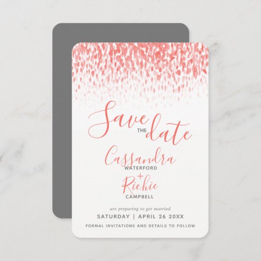 生きているモダンサンゴの芸術は日付カードを保存 セーブザデート (正面/裏面)