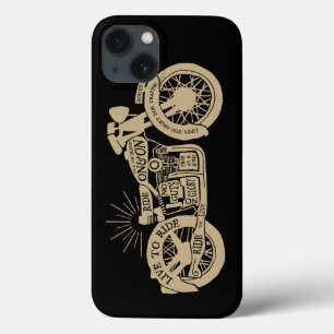 生きているレトロ文字が付いているヴィンテージのオートバイに乗るため iPhone 13ケース