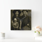 生きている古い道保の伝統に根ざした スクエア壁時計 (ホーム)