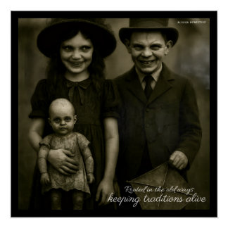 生きている古い道保の伝統に根ざした ポスター