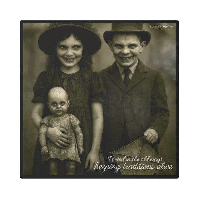 生きている古い道保の伝統に根ざした メタルプリント (正面)