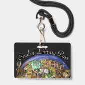 生きている夢学生のパスの図書館 バッジ (Back with Lanyard)