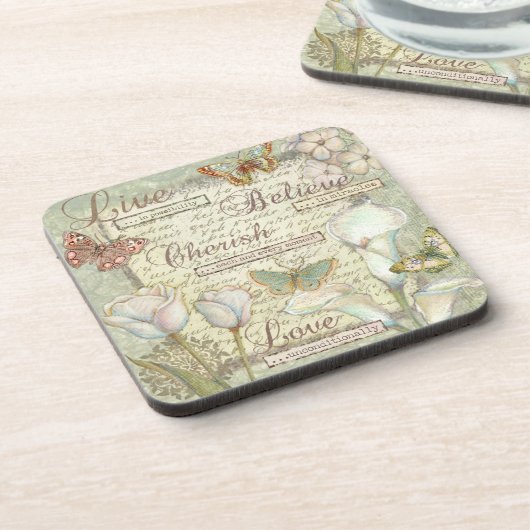 生きている大事にします信じて下さい コースター (左側)