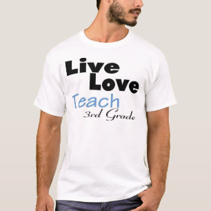 生きている愛は第3等級を教えます(青い) Tシャツ