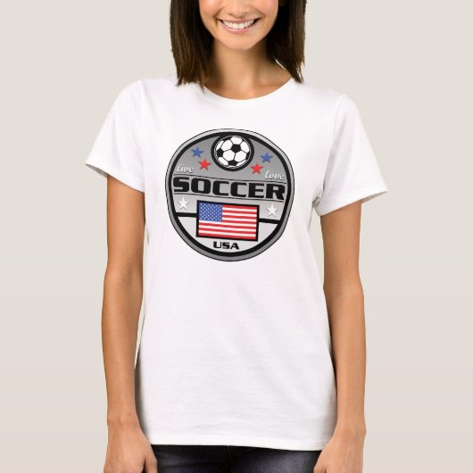 生きている愛サッカーアメリカ Tシャツ (正面)