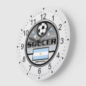 生きている愛サッカーアルゼンチン ラージ壁時計 (傾斜)