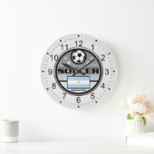 生きている愛サッカーアルゼンチン ラージ壁時計 (ホーム)