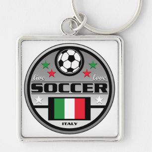 生きている愛サッカーイタリア キーホルダー