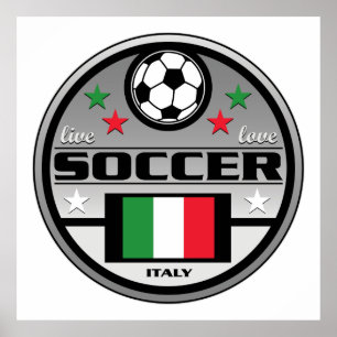 生きている愛サッカーイタリア ポスター