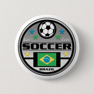 生きている愛サッカーブラジル 缶バッジ