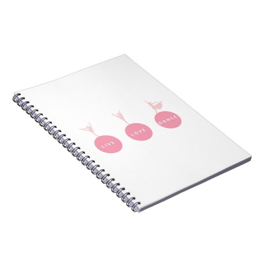 生きている愛ダンスのバレリーナ-ピンク- ノートブック (右側)