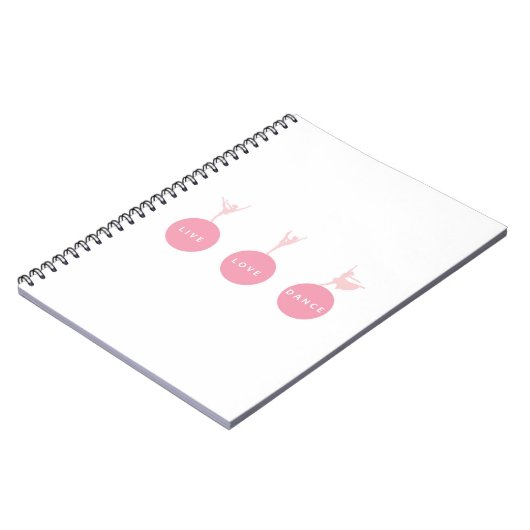 生きている愛ダンスのバレリーナ-ピンク- ノートブック (左側)