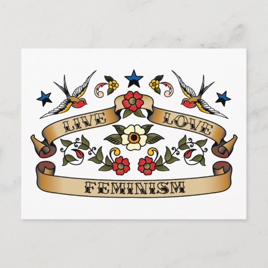生きている愛フェミニズム ポストカード (正面)