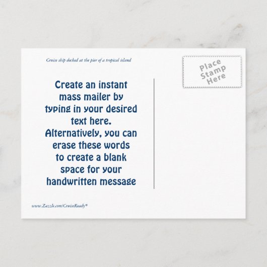 生きている愛巡航のカスタムの郵便はがき 案内ポストカード (裏面)