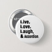 生きている愛笑いおよびアコーディオン 缶バッジ (正面&裏面)