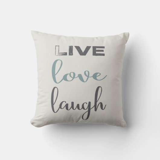 生きている愛笑いのタイポグラフィ|の装飾用クッション クッション (正面)