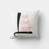 生きている愛笑いの枕、黒は白に及び上がりました クッション (正面)