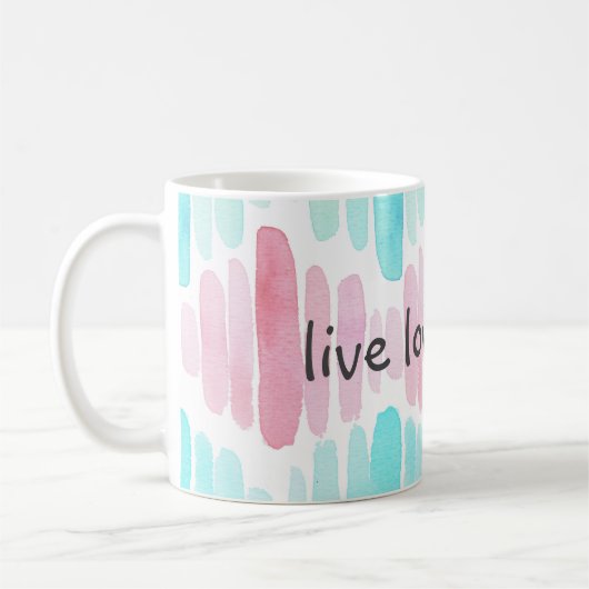 生きている愛笑いの水彩画のマグ コーヒーマグカップ (左)