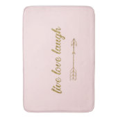 生きている愛笑いの矢の金ゴールドのグリッターの大きいマット バスマット (正面縦)