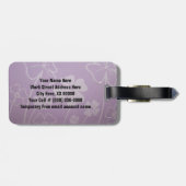 生きている愛笑いの荷物はラベンダーの花に付けます ラゲッジタグ (裏面横)