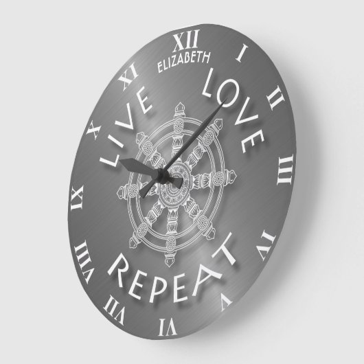 生きている愛繰り返しの仏教のSamsara Dukkhaのカルマ ラージ壁時計 (傾斜)