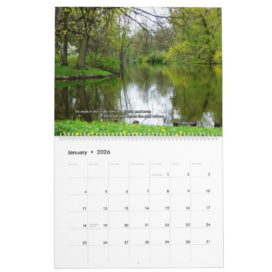 生きている水信仰的なカレンダー2のページ カレンダー (1月 2026)