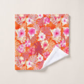 生きている珊瑚の熱帯プリント バスタオルセット (ウォッシュタオル)