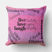 生きている笑いの愛 |名パーソナライズされた前のスローP クッション (正面)