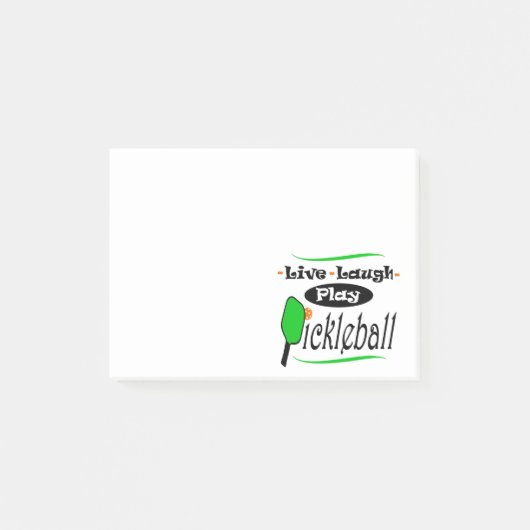 生きている笑いの演劇のPickleballのピクルスの球プレーヤーGif ポストイット (正面)