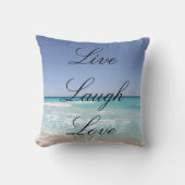 生きている笑い愛ビーチの海の装飾用クッション クッション (正面)