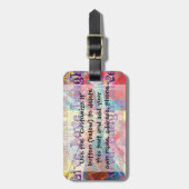 生きている笑い愛抽象芸術の織り目加工の格子縞パターン ラゲッジタグ (正面縦)