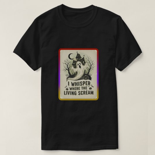 生きている者が悲鳴をあげる場所で私が囁く Tシャツ (デザイン正面)
