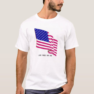 生きている自由な米国の旗 Tシャツ