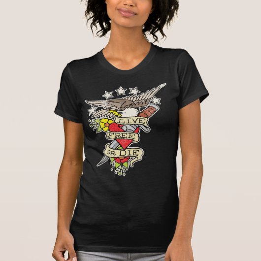 生きている自由またはワイシャツ死にます Tシャツ (正面)