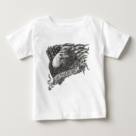生きている自由またはワシ死にます ベビーTシャツ (正面)