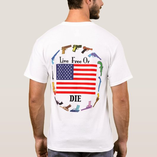 生きている自由またはTシャツ死にます Tシャツ (裏面)