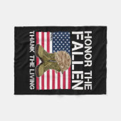 生きている落ちた米感謝してい国の国旗を守る フリースブランケット (正面(横))