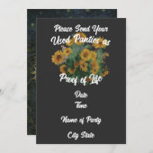 生きている証拠として使用済みパンツを送ってください 招待状 (正面/裏面)