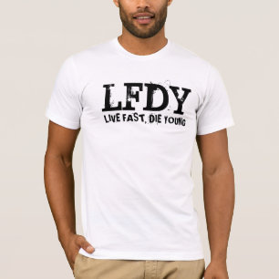 生きている速い若者死にます Tシャツ