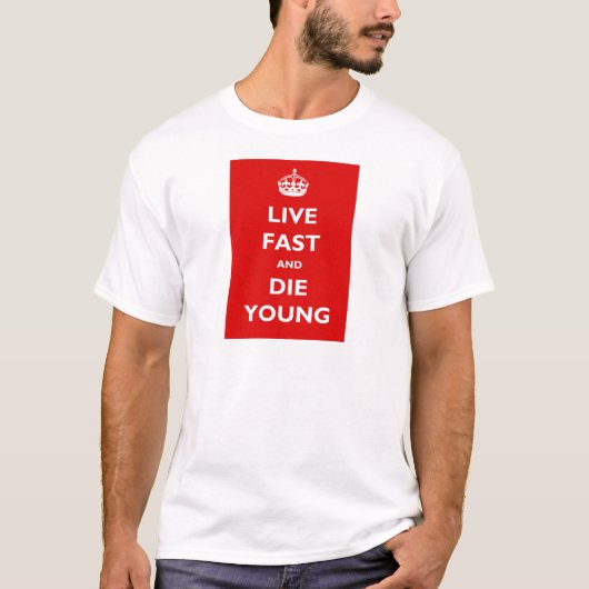 生きている速い若者死に、 Tシャツ (正面)