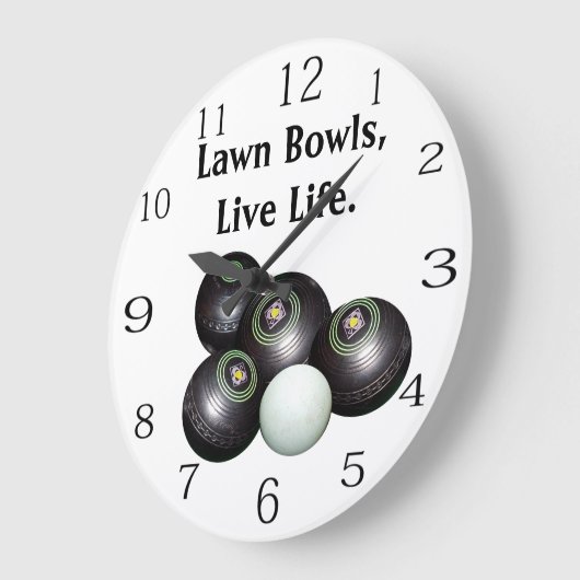 生きている遊と芝生の鉢 ラージ壁時計 (傾斜)