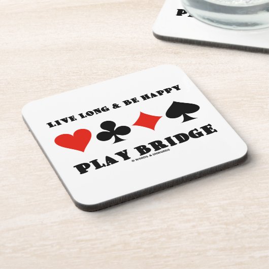 生きている長い及びです幸せな演劇橋(4つのカードのスーツ) コースター (左側)